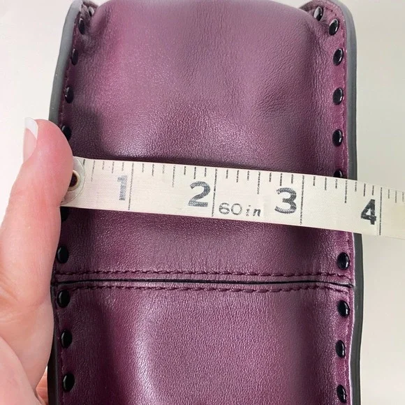 Rebecca Minkoff Midnighter Large Leather Messenger Bag in Eggplant and Black - Picture 9 of 12